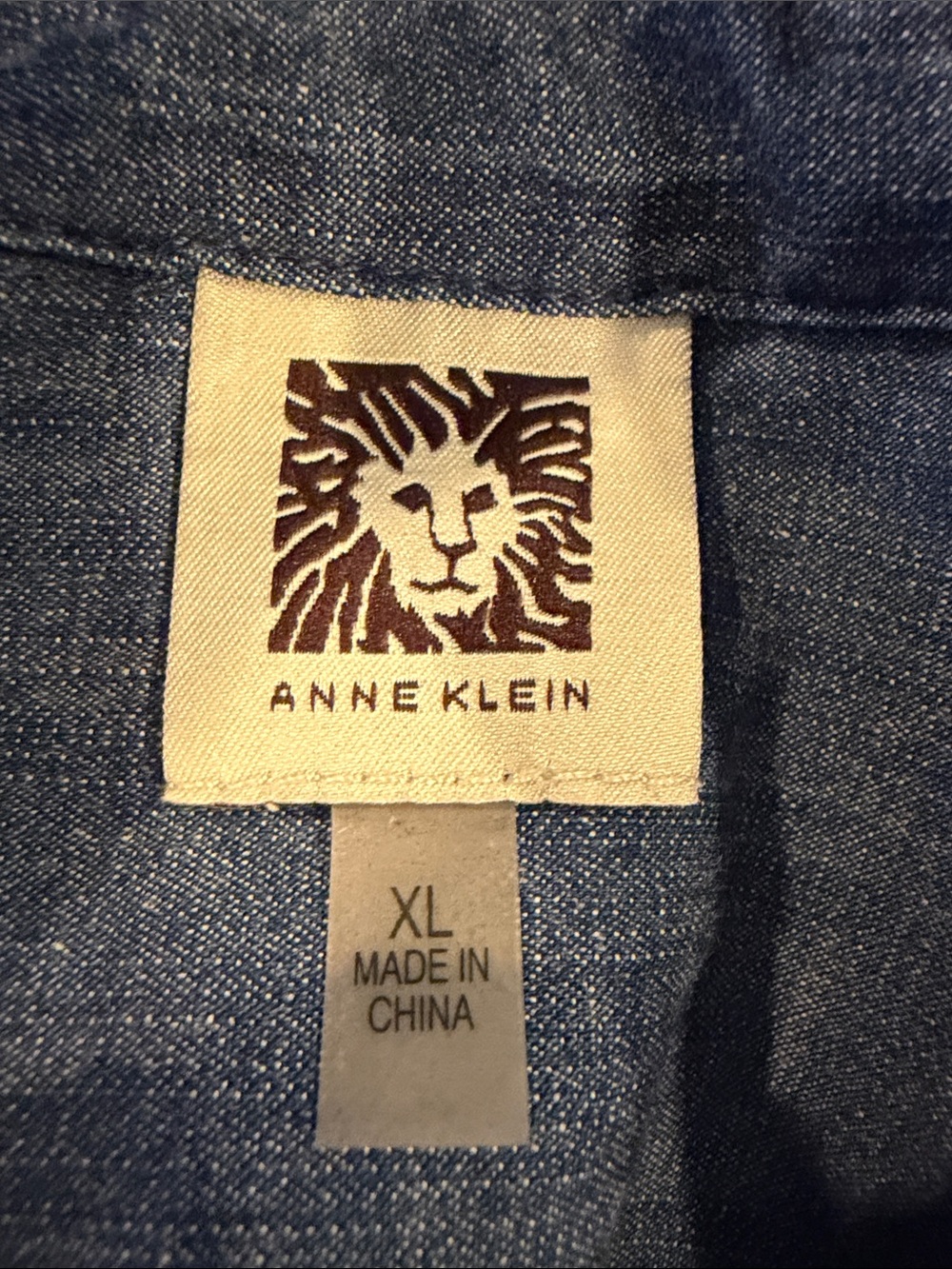 Anne Klein Sleeveless Tie-Front Denim Shirt - Blue - Picture 4 of 4